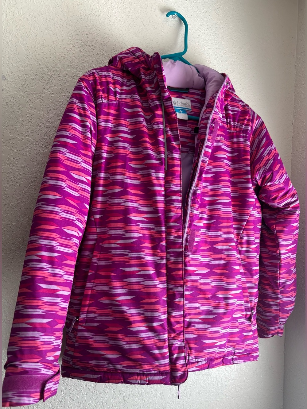 Columbia Girls' Pink & Purple Patterned Puffer Jacket